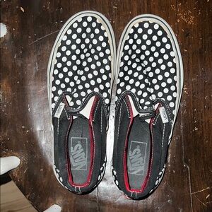Vans Classic Black and White Polka Dot Slip-Ons